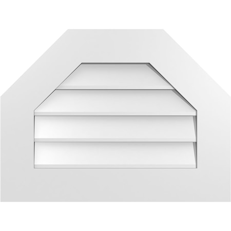 Ekena Millwork Octagonal Top Surface Mount PVC Gable Vent w/ 3-1/2"W x 1"P Standard Frame, 24"W x 18"H GVPOT24X1801SN